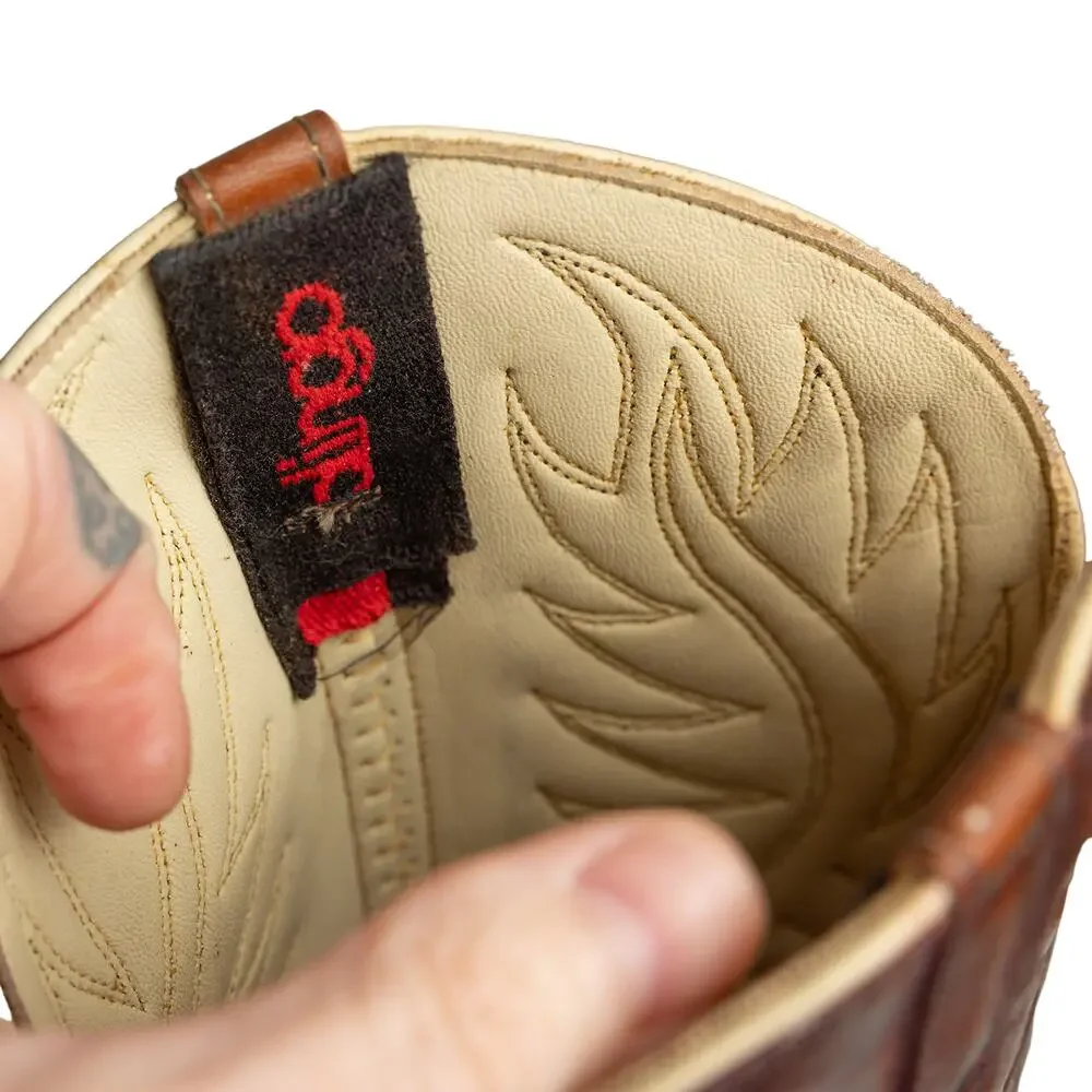 Women's Vintage 80s Dingo Stitched Cowboy Boots With Wooden Heels - Sz 8 - Picture 11 of 13